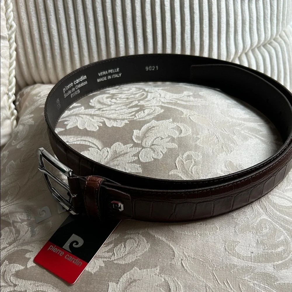 Pierre Cardin Dark Brown 44” Leather Belt